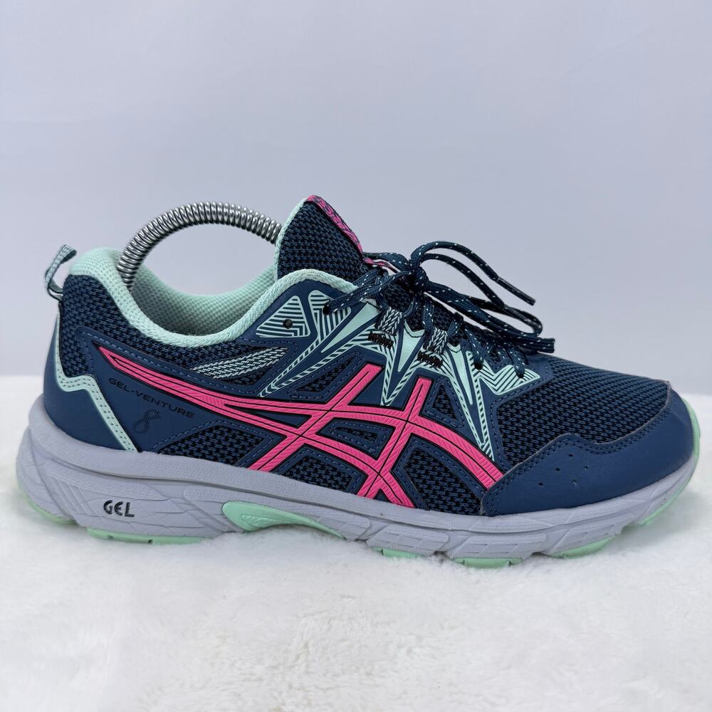 ASICS Gel-Venture 8 Women’s Trail Running Shoes | Size 9.5 Wide | Mako Blue/Pink